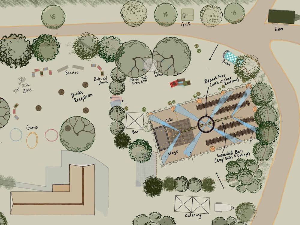 Floor plan for a wedding.