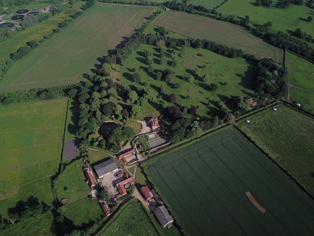 A birds eye view of Bullards Farm.